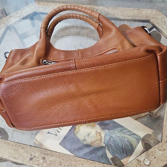LSWEE Cognac Leather Handbag Purse - Picture 6 of 12